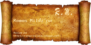 Remes Miléna névjegykártya